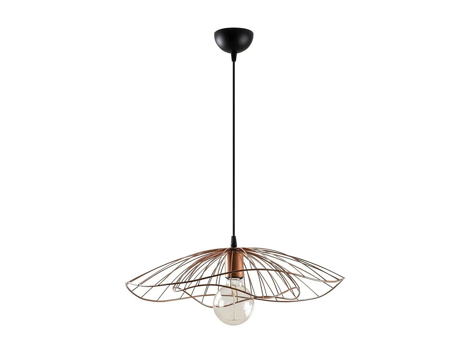 Suspension design métal cuivré filaire forme fleur SINOP