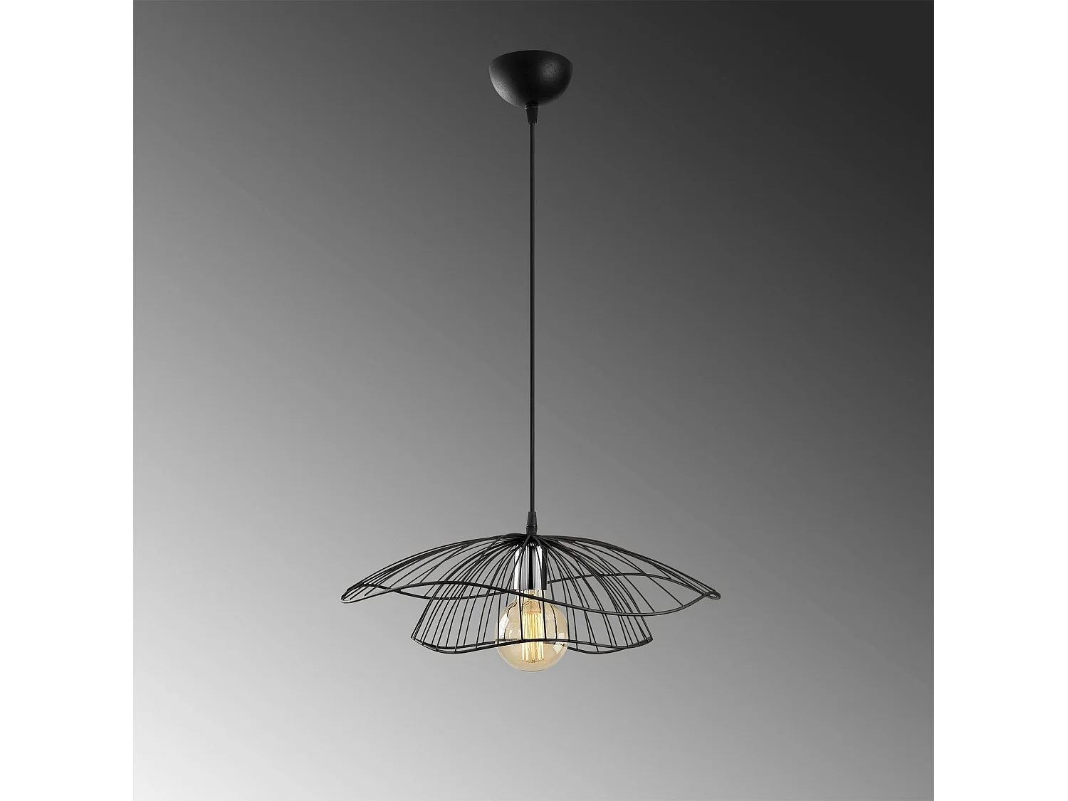 Suspension design métal noir filaire forme fleur SINOP