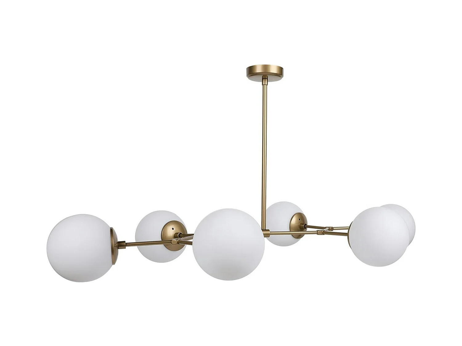 Suspension design dorée 6 globes verre dépoli SIERRE
