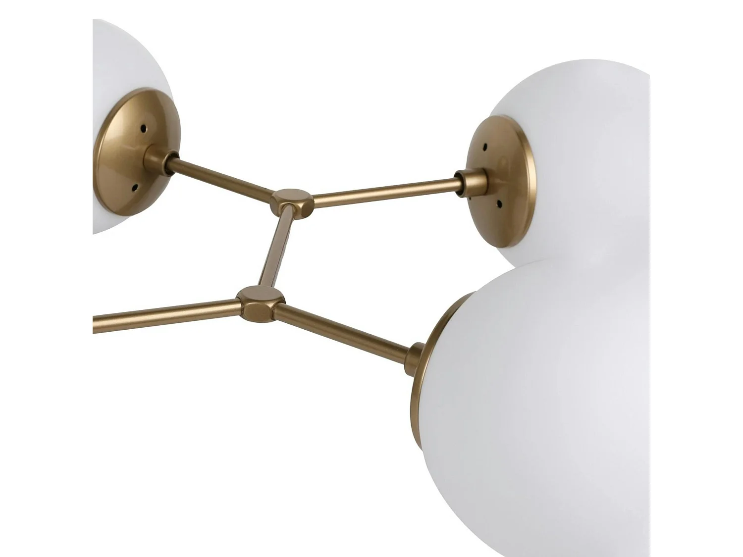 Suspension design dorée 6 globes verre dépoli SIERRE