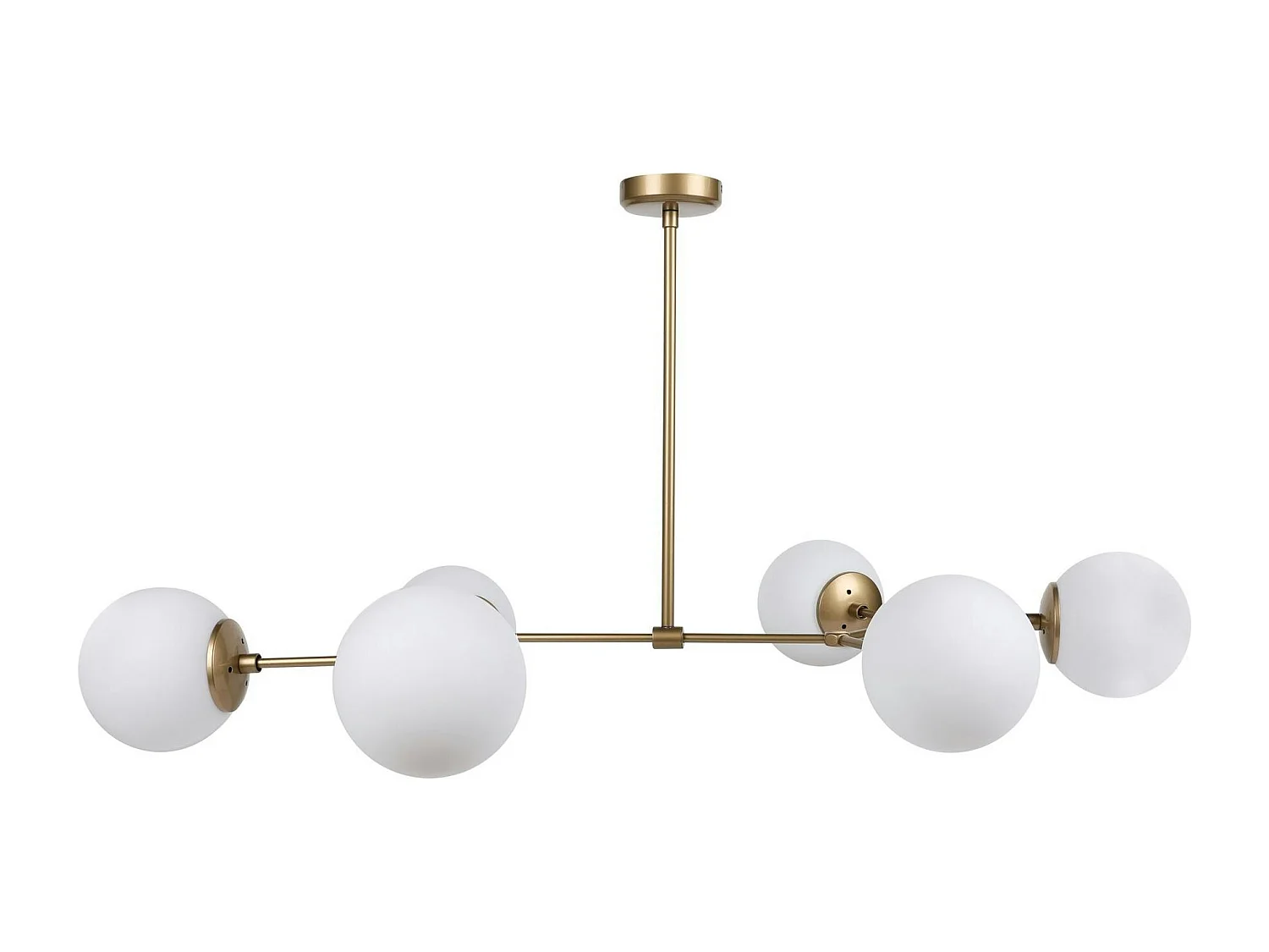 Suspension design dorée 6 globes verre dépoli SIERRE