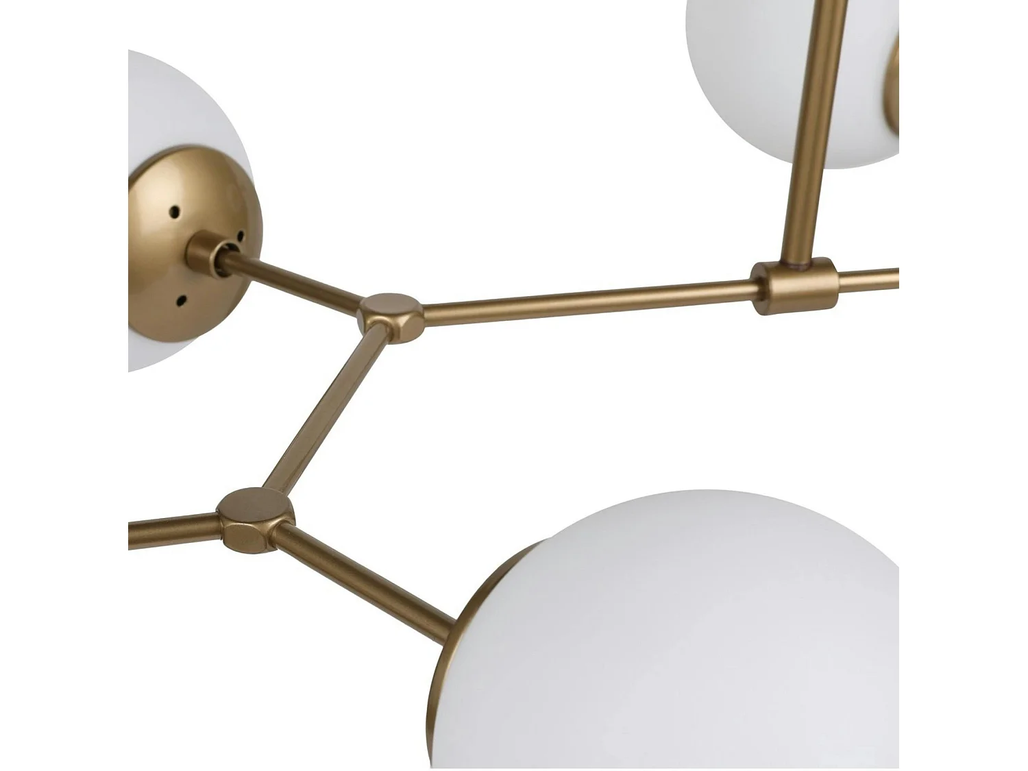 Suspension design dorée 6 globes verre dépoli SIERRE