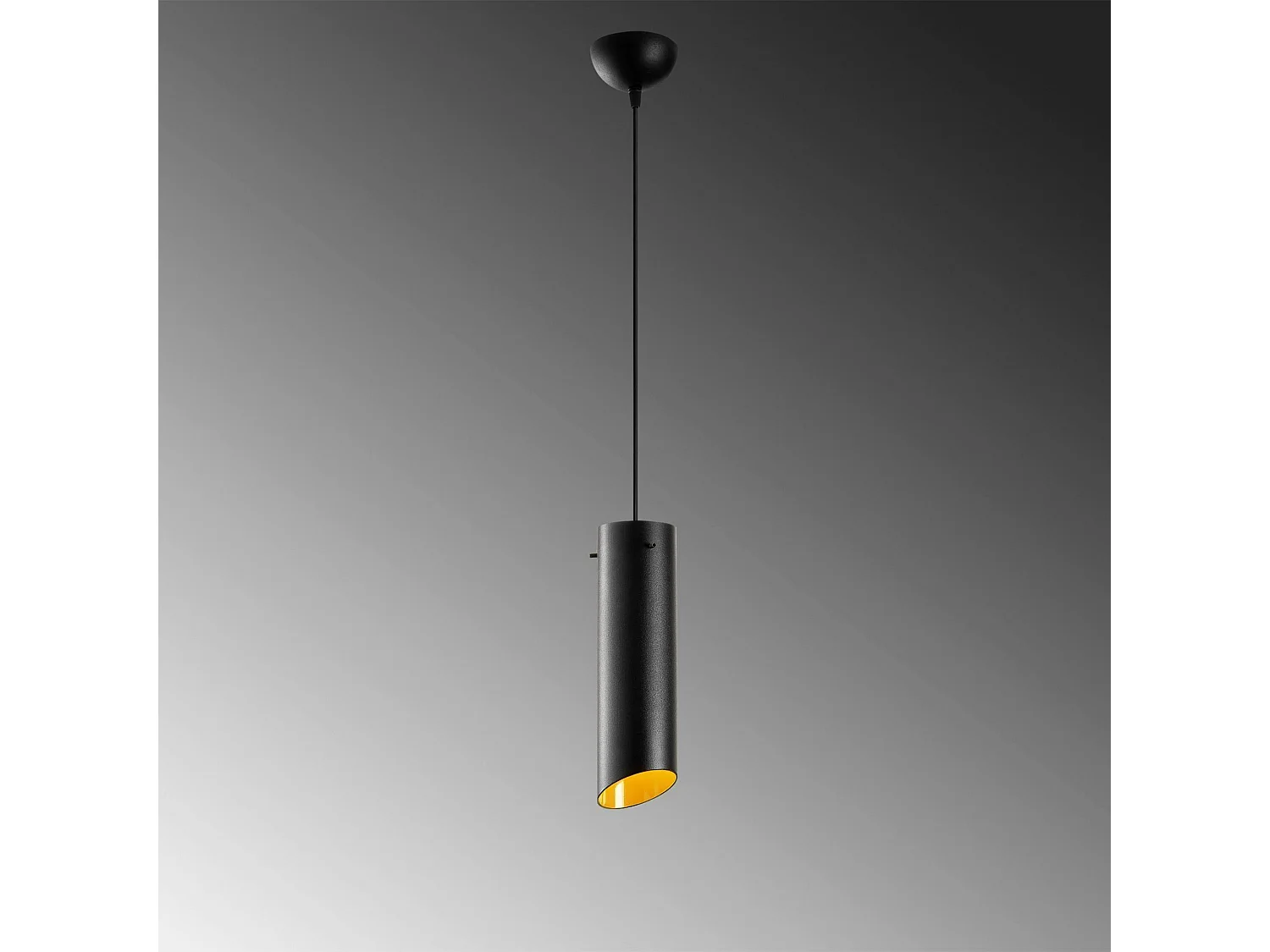 Lampe de chevet suspendue noire mat, forme cylindre SILE