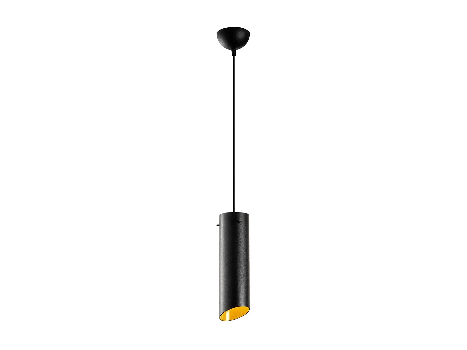 Lampe de chevet suspendue noire mat, forme cylindre SILE