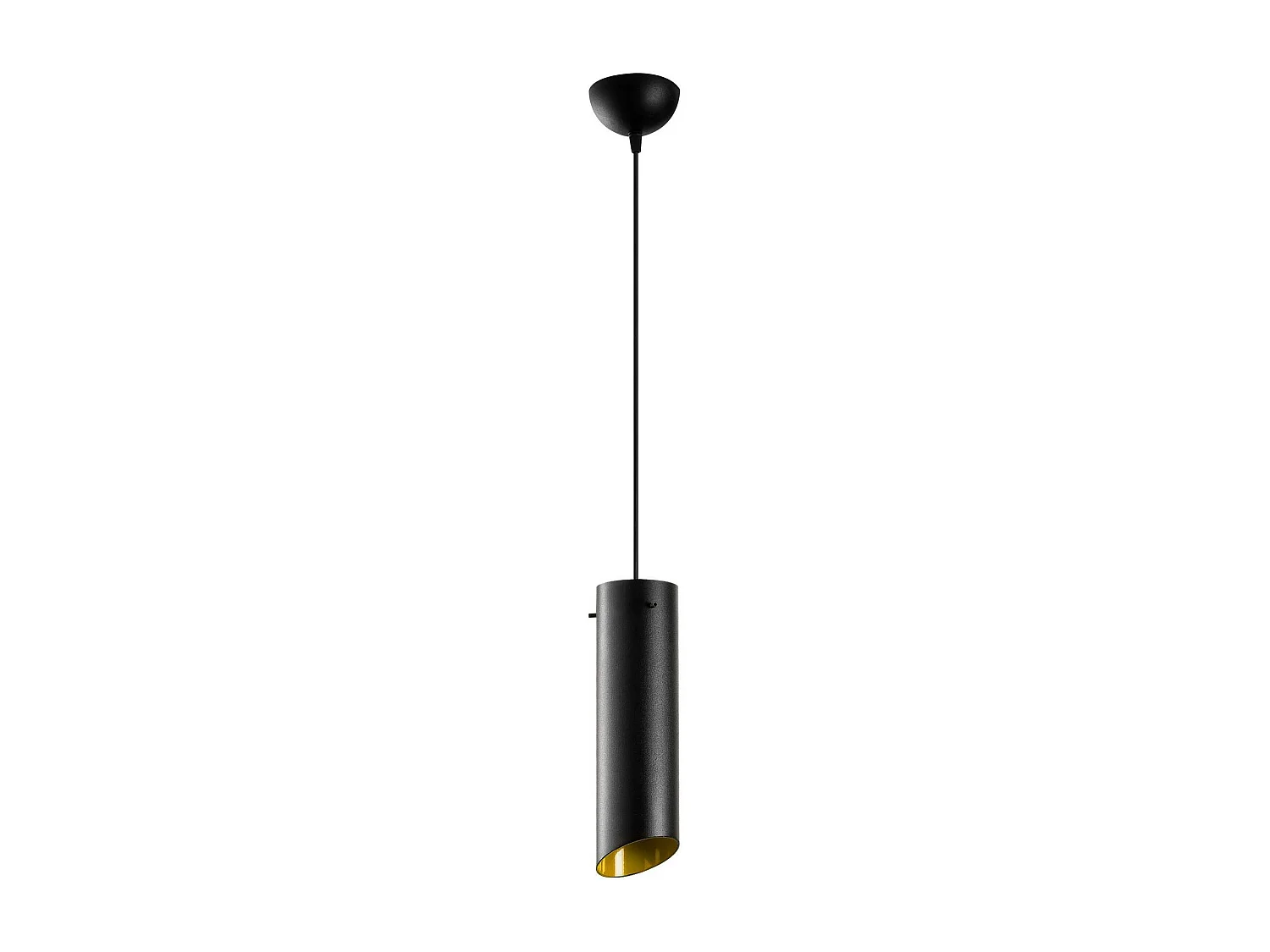 Lampe de chevet suspendue noire mat, forme cylindre SILE