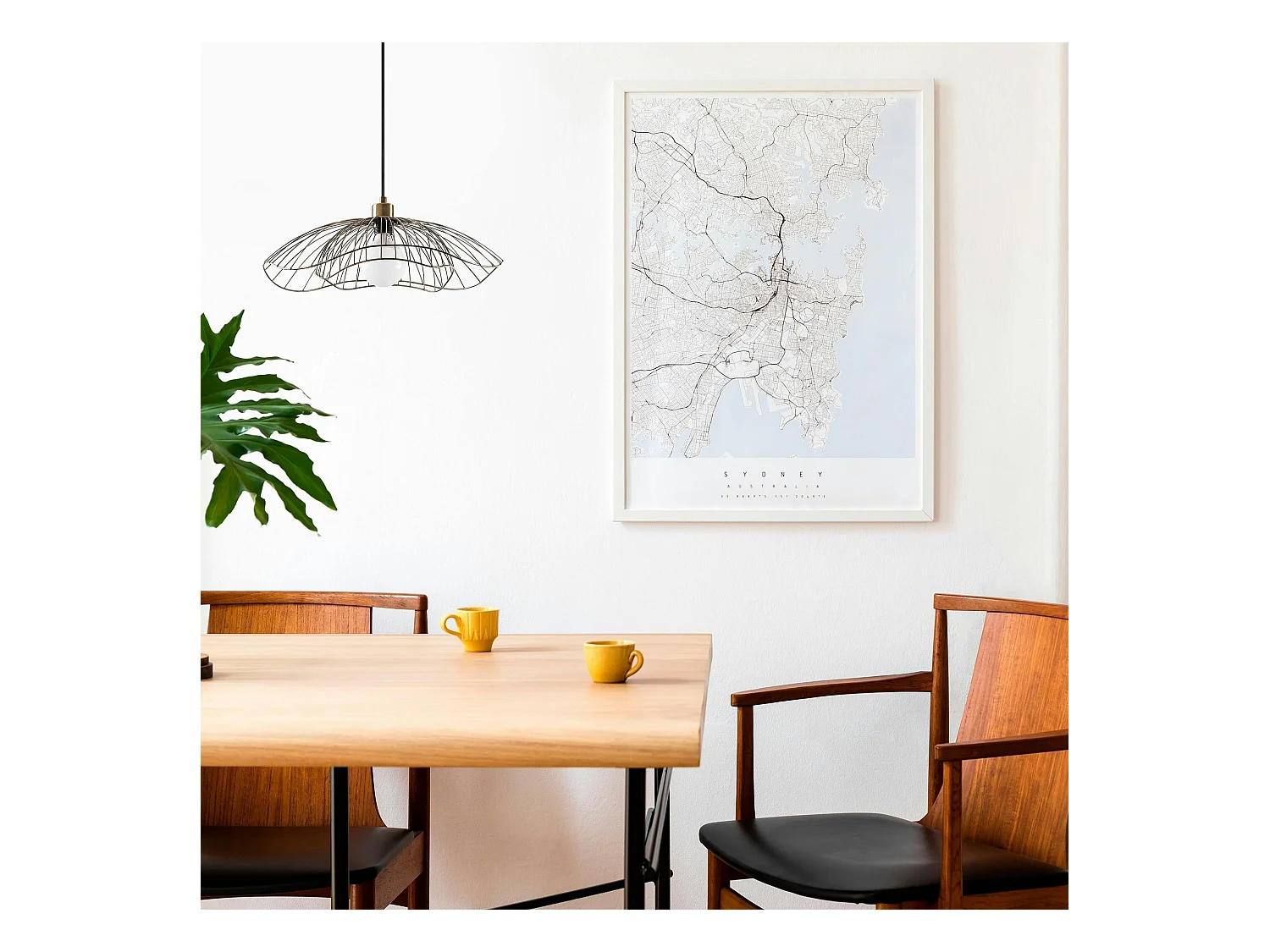 Suspension design filaire double fleur dorée 50 cm SINOP