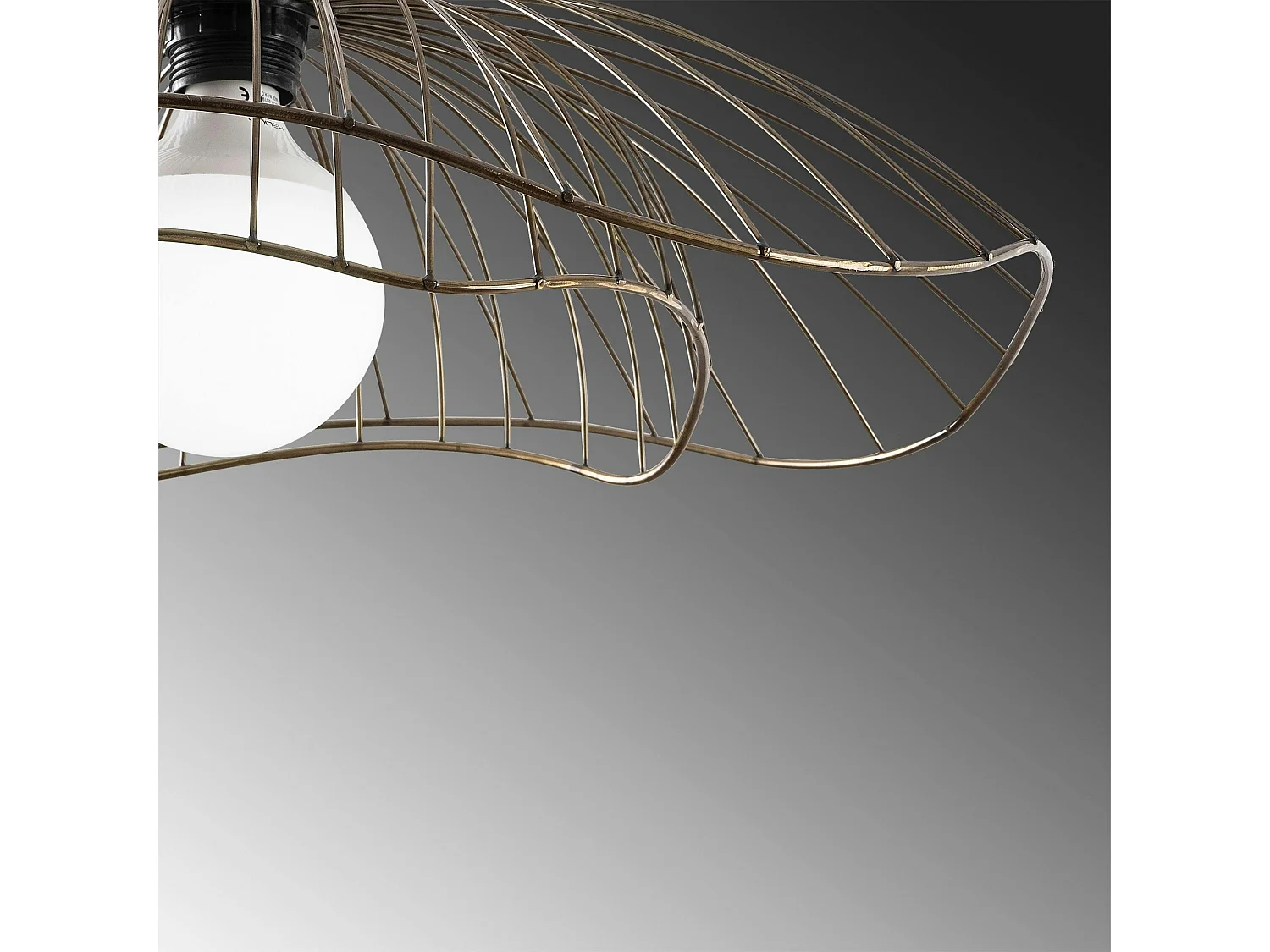 Suspension design filaire double fleur dorée 50 cm SINOP