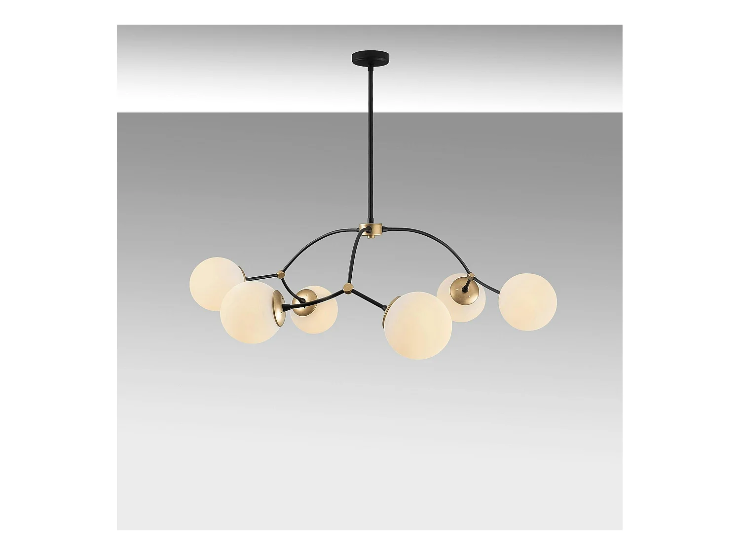 Suspension design vintage noire 6 globes blancs SIERRE