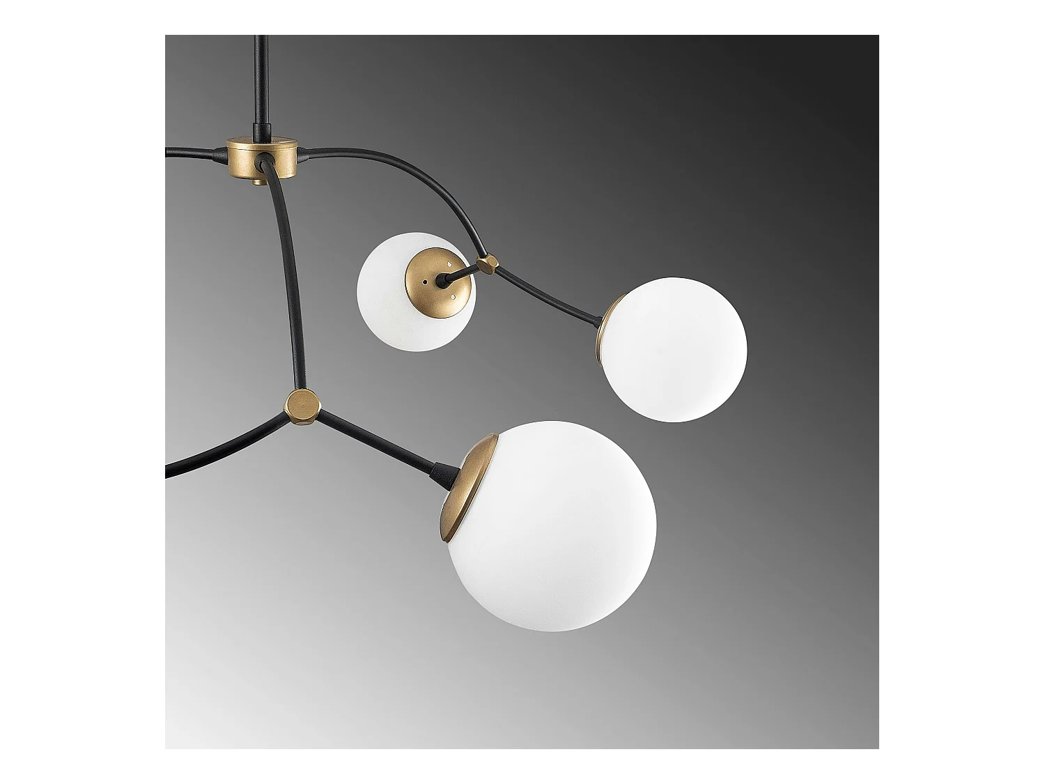 Suspension design vintage noire 6 globes blancs SIERRE