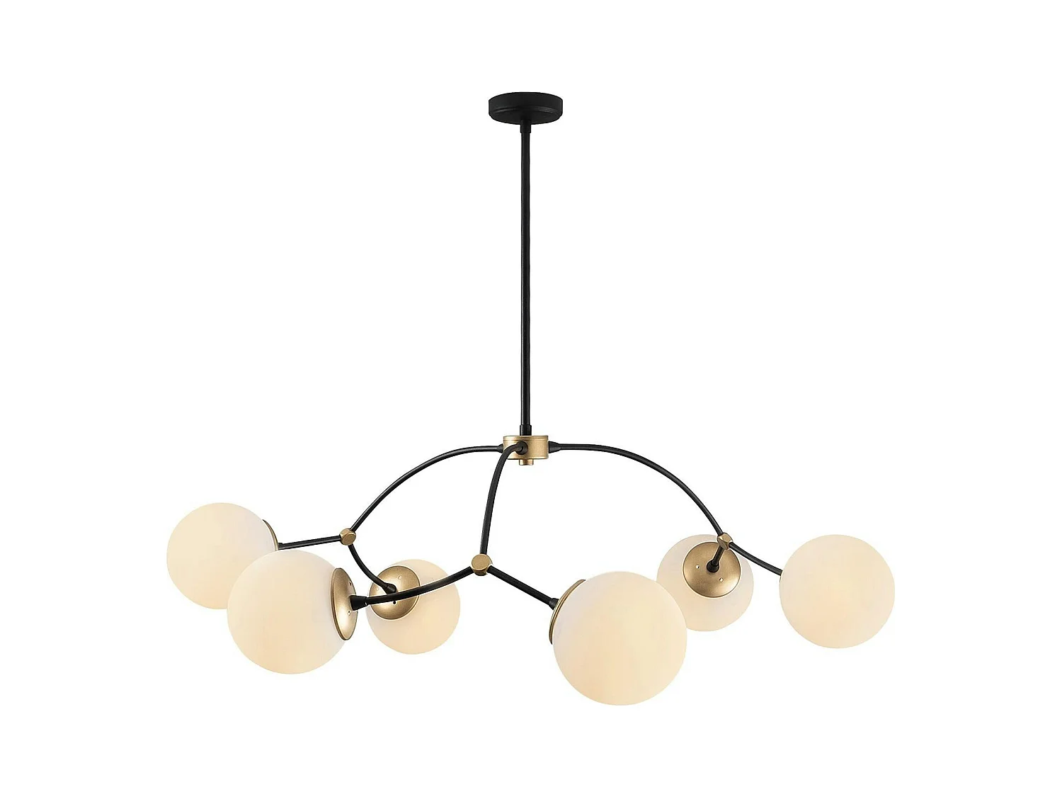 Suspension design vintage noire 6 globes blancs SIERRE
