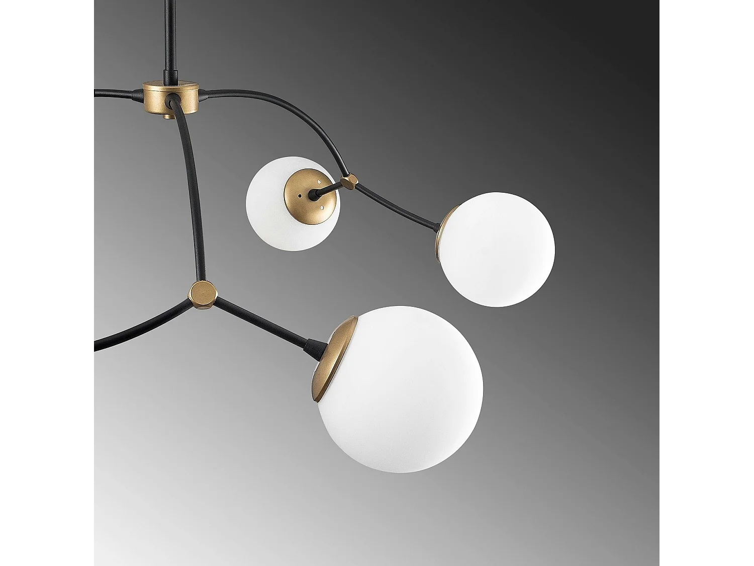 Suspension design vintage noire 6 globes blancs SIERRE