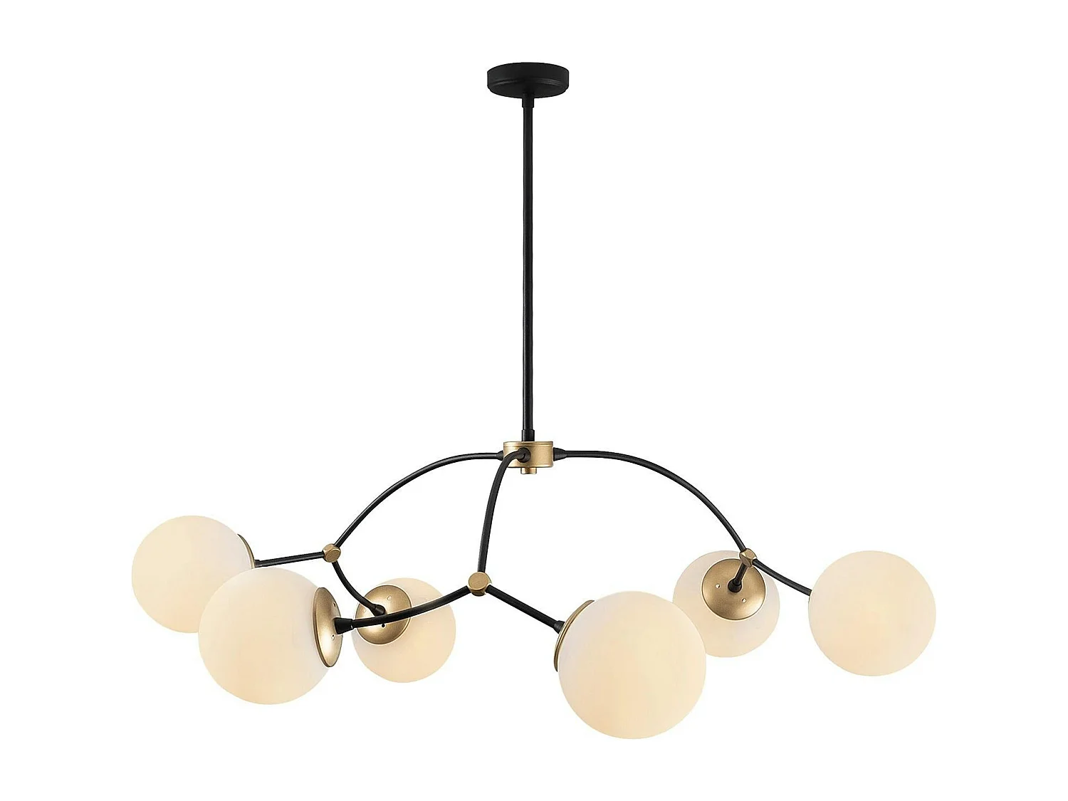 Suspension design vintage noire 6 globes blancs SIERRE
