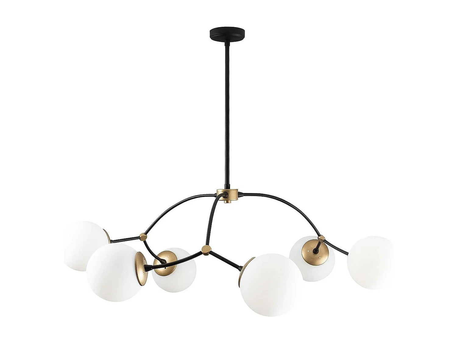 Suspension design vintage noire 6 globes blancs SIERRE
