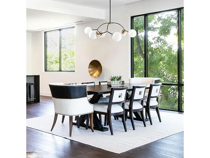 Suspension design vintage noire 6 globes blancs SIERRE