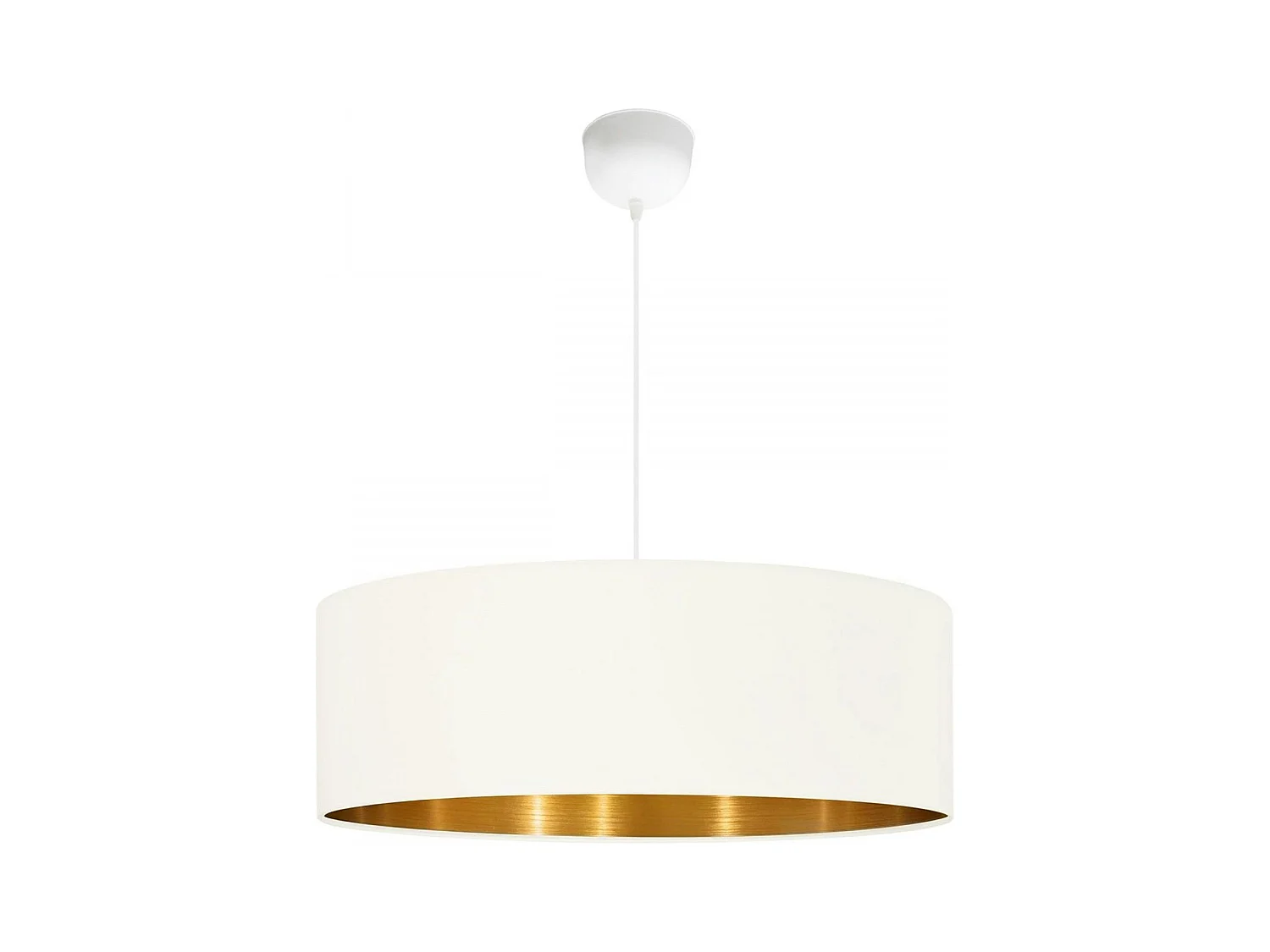 Suspension blanche contemporaine avec abat-jour doré ZURICH