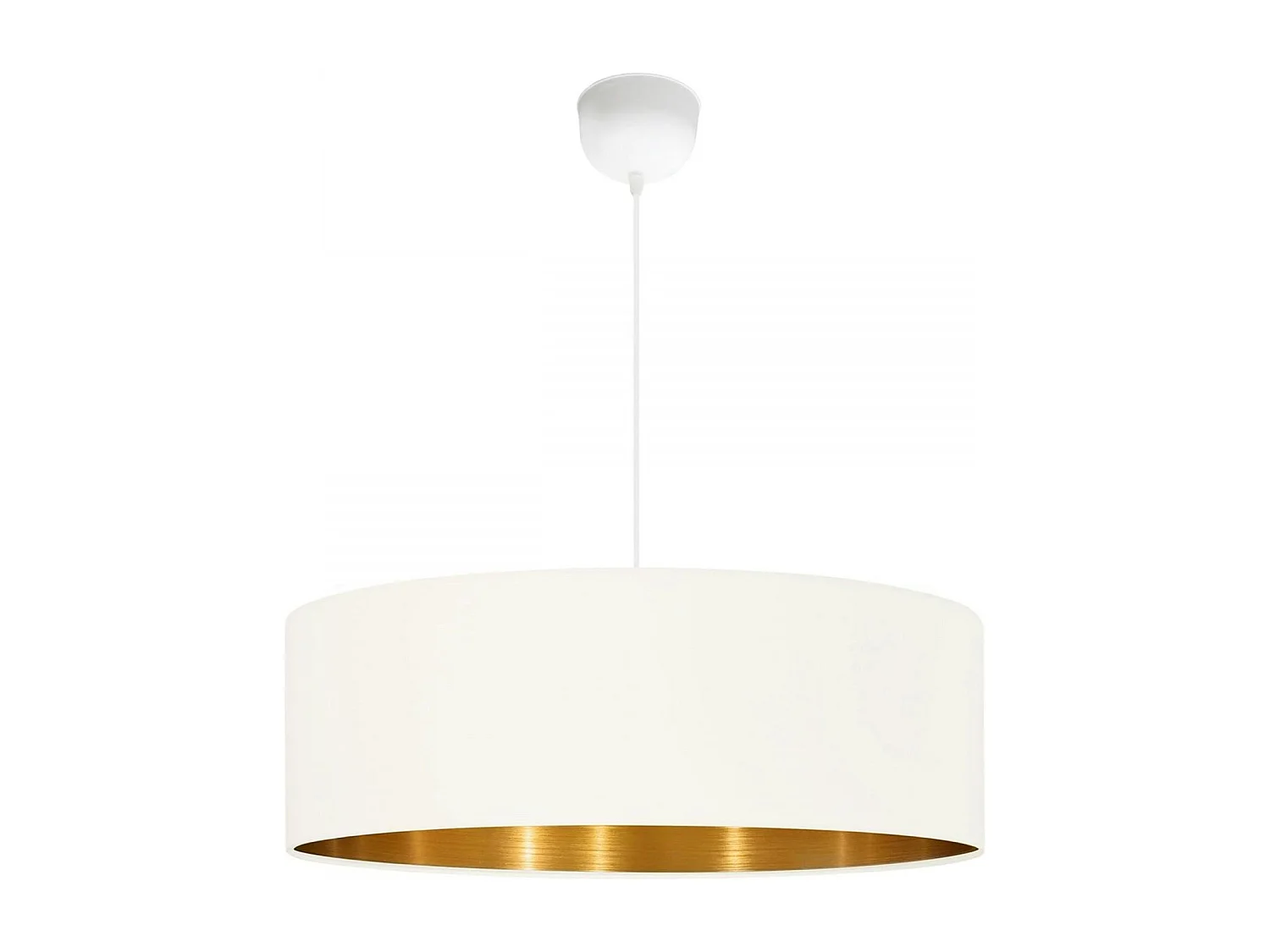 Suspension blanche contemporaine avec abat-jour doré ZURICH