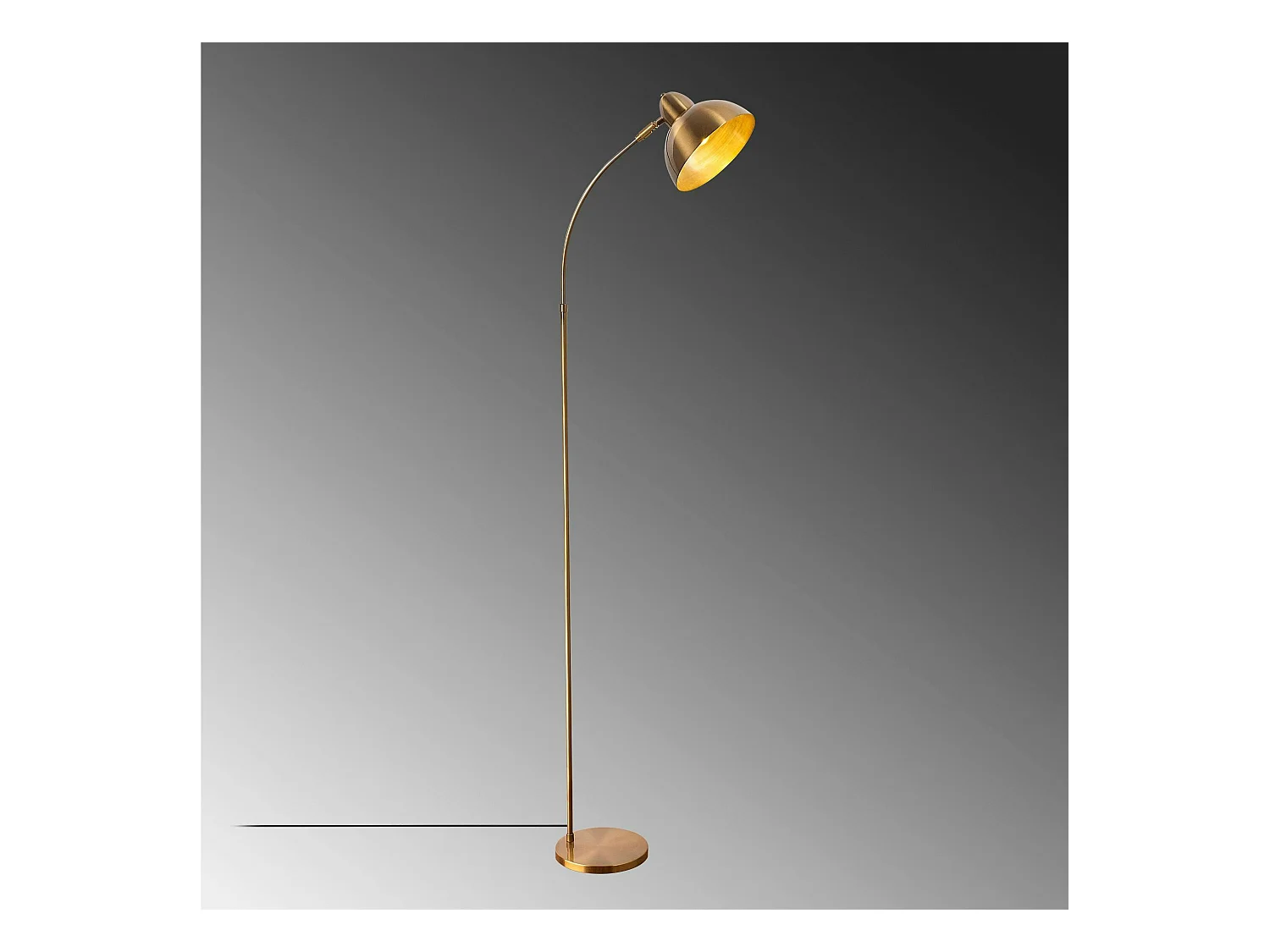 Lampadaire vintage cuivré avec abat-jour orientable SILE