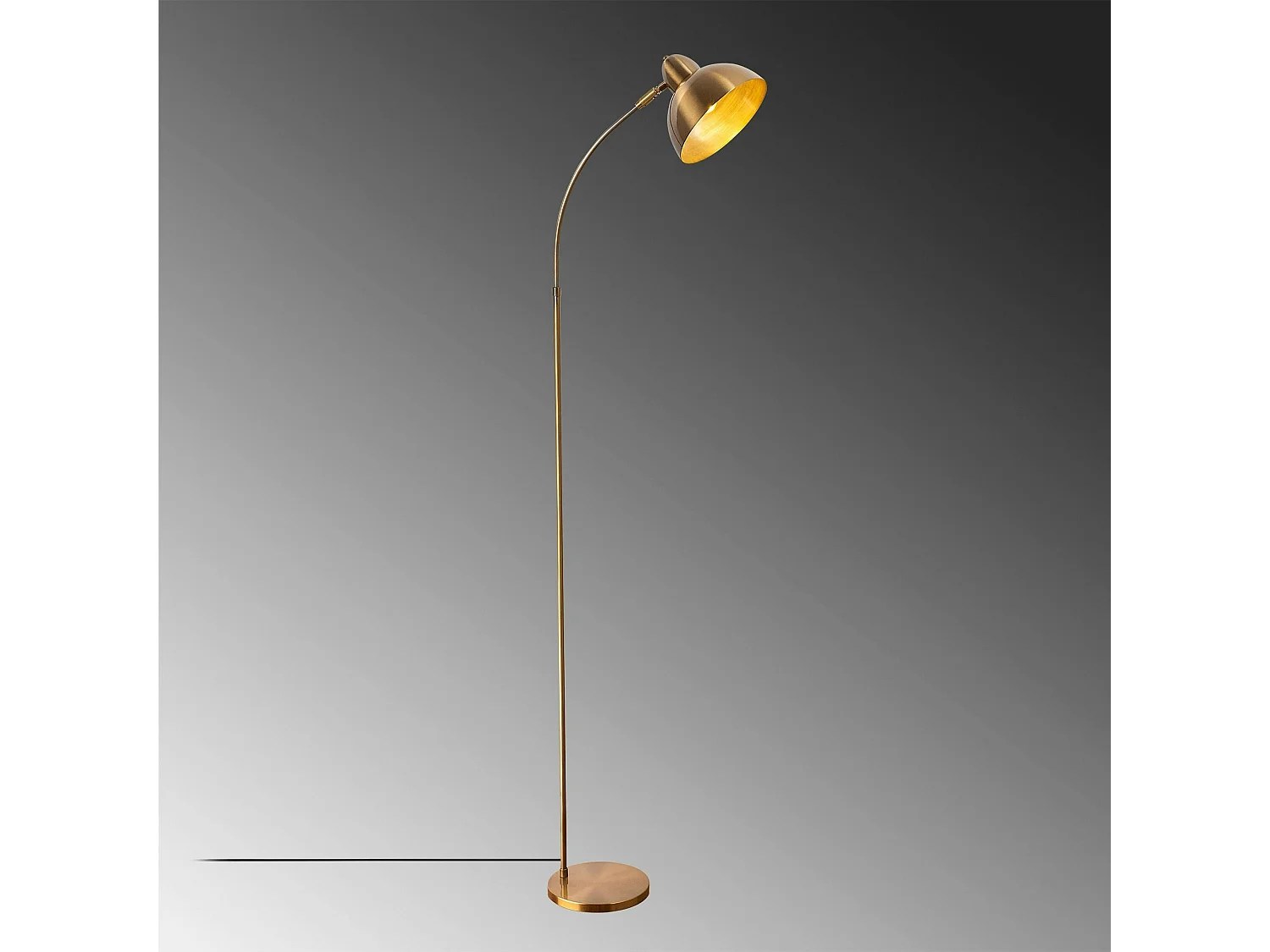 Lampadaire vintage cuivré avec abat-jour orientable SILE