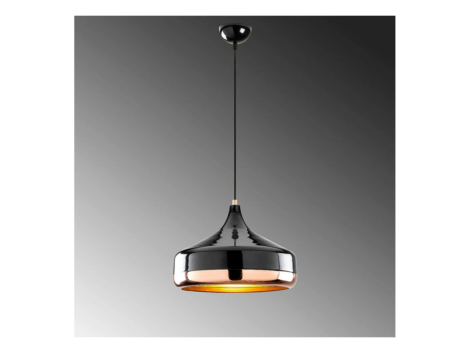 Suspension moderne noire et cuivre forme évasée SILE