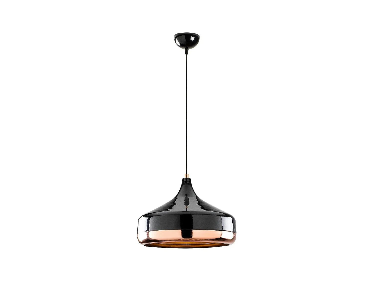 Suspension moderne noire et cuivre forme évasée SILE