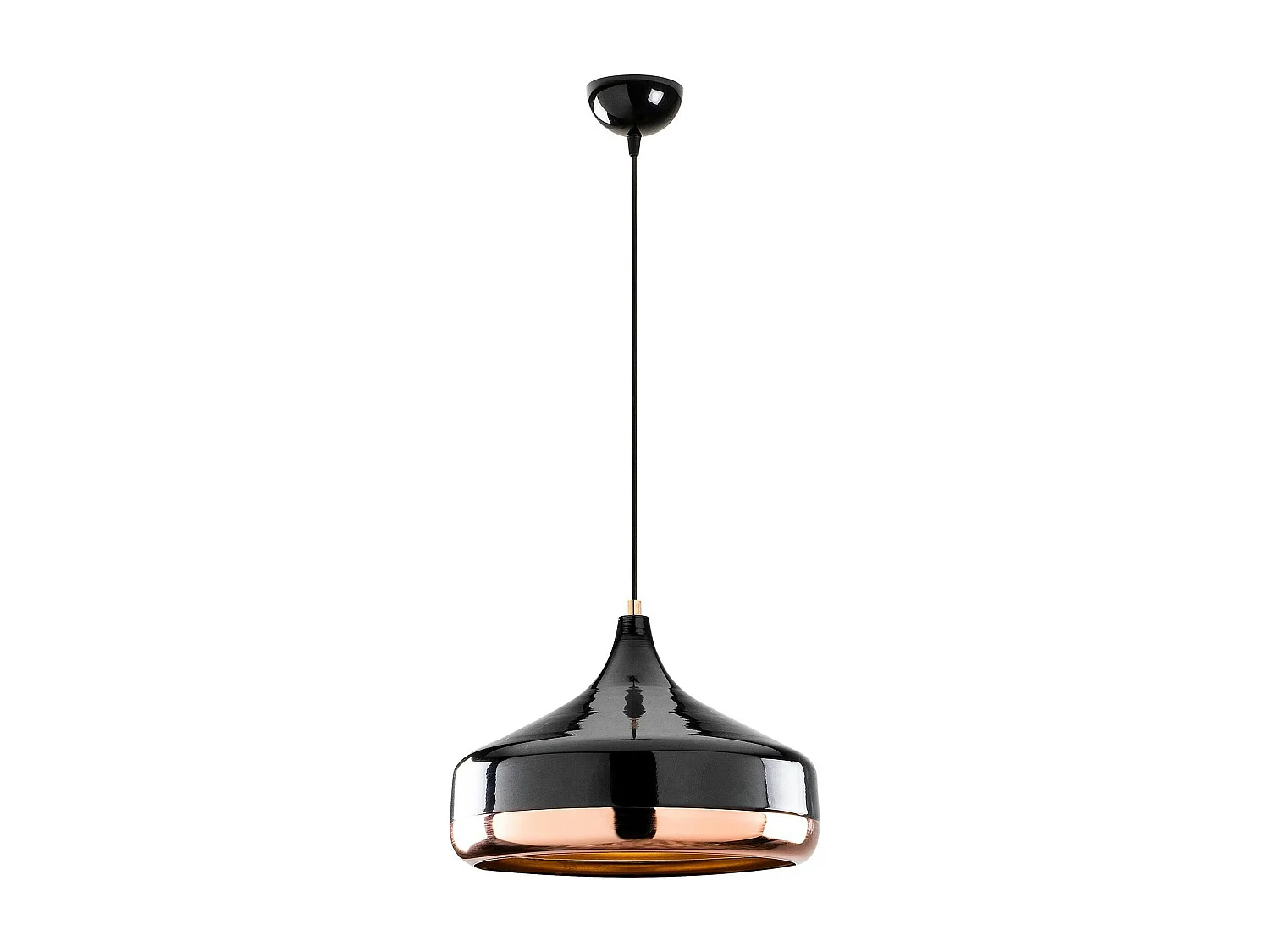 Suspension moderne noire et cuivre forme évasée SILE