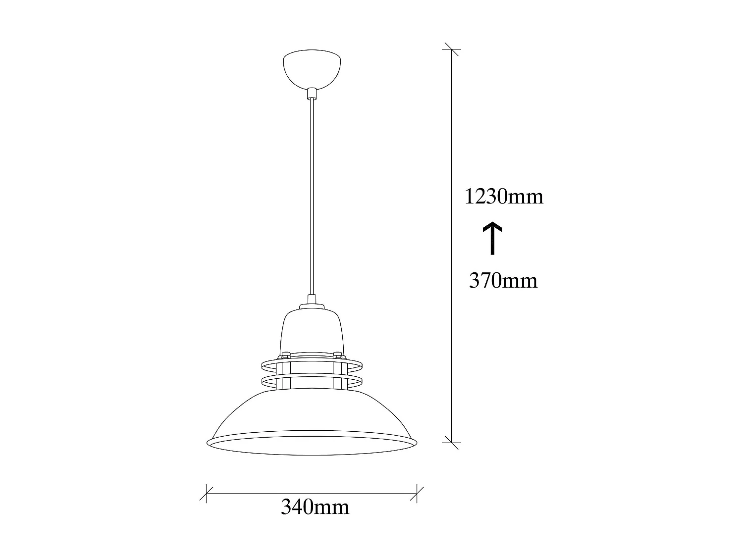 Suspension industrielle métal noir & doré, avec grille SILE