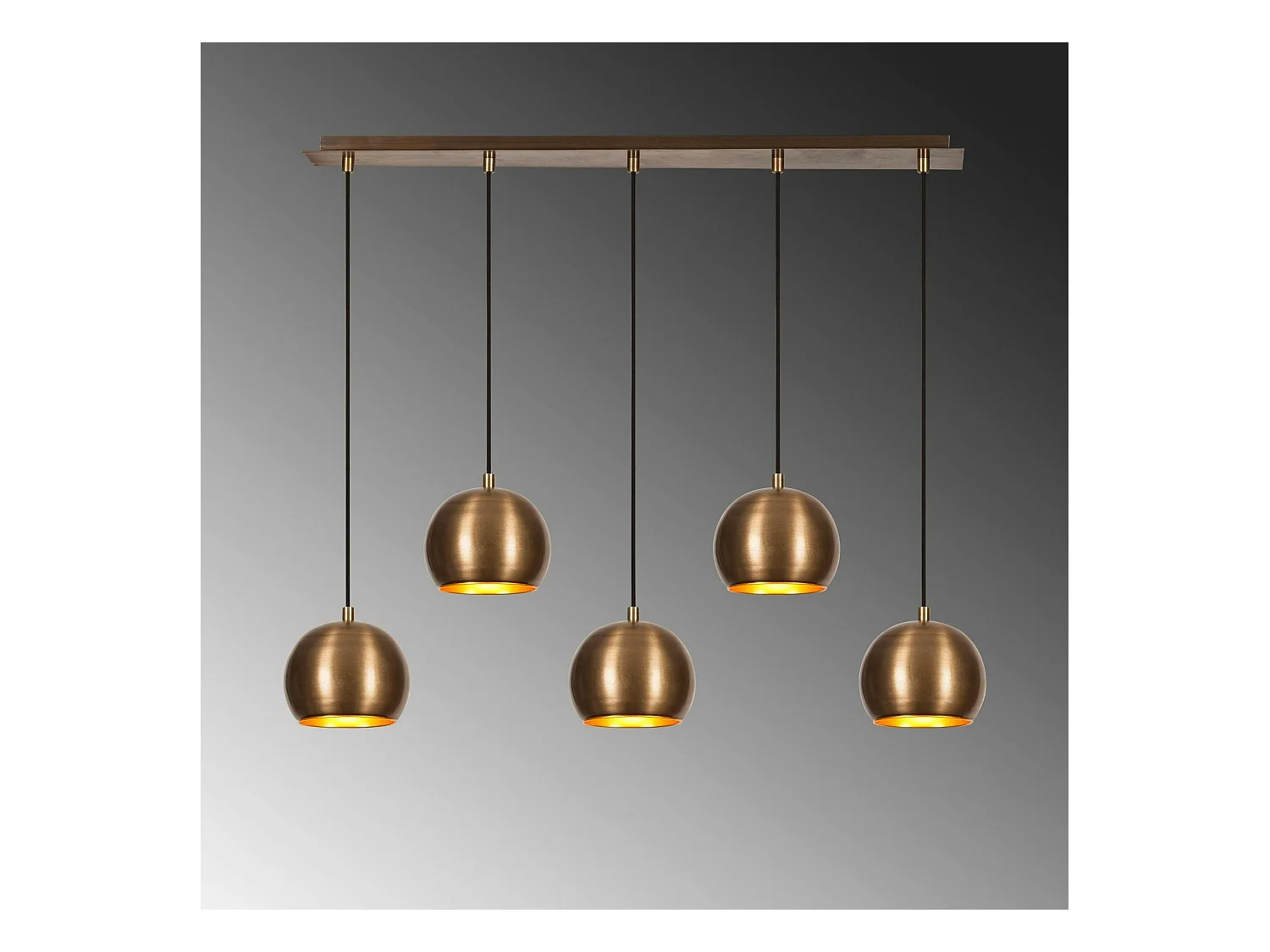 Suspension de table vintage en métal 5 globes SILE