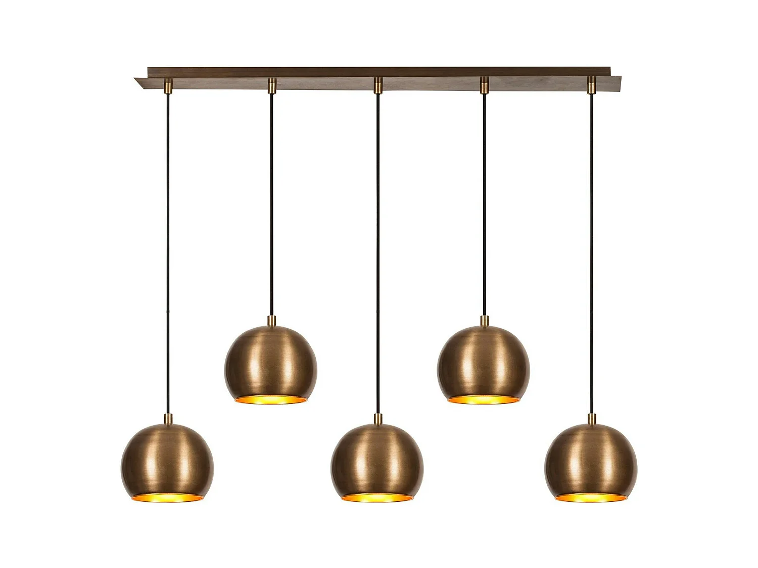 Suspension de table vintage en métal 5 globes SILE