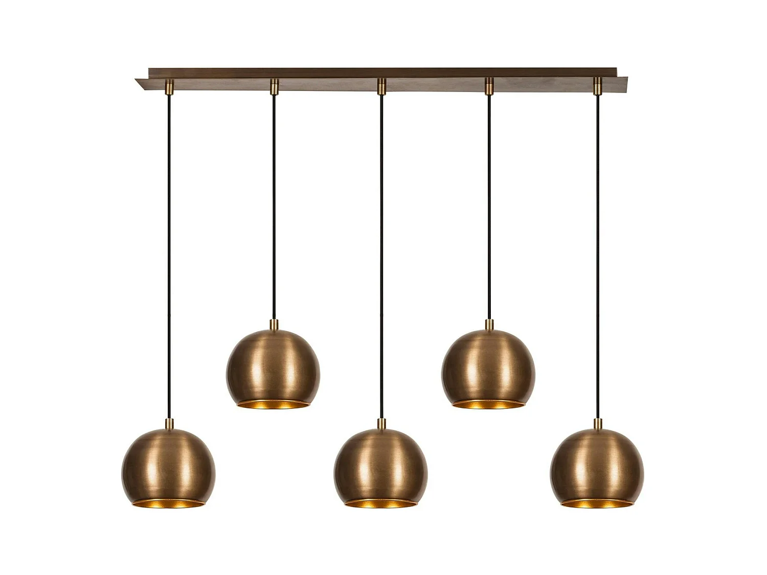 Suspension de table vintage en métal 5 globes SILE