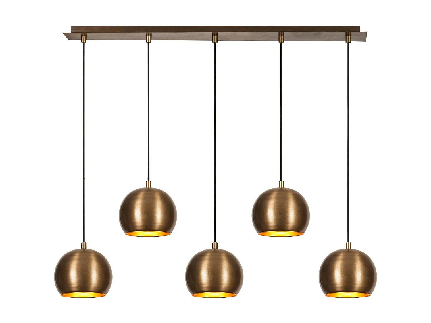 Suspension de table vintage en métal 5 globes SILE