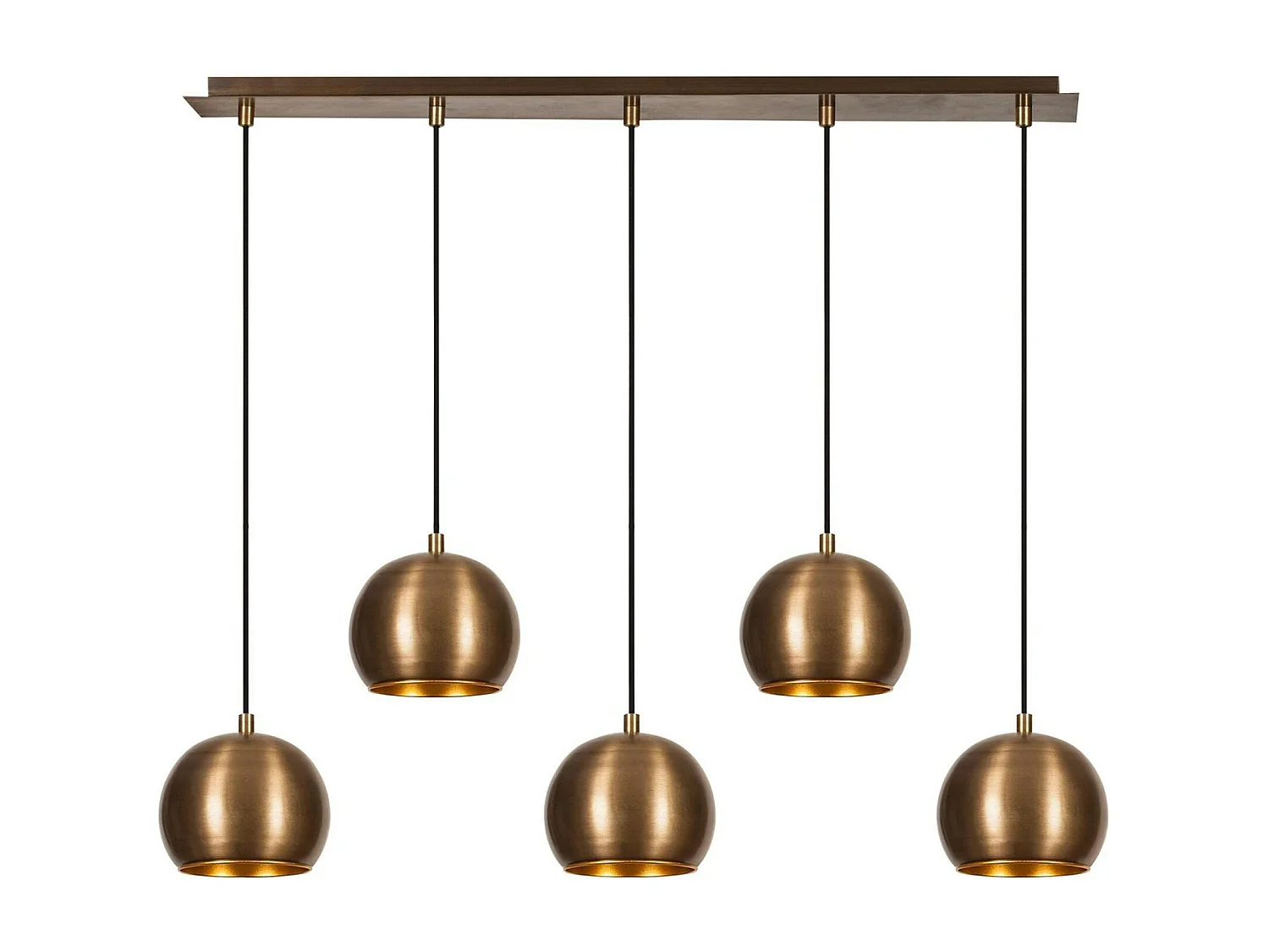 Suspension de table vintage en métal 5 globes SILE