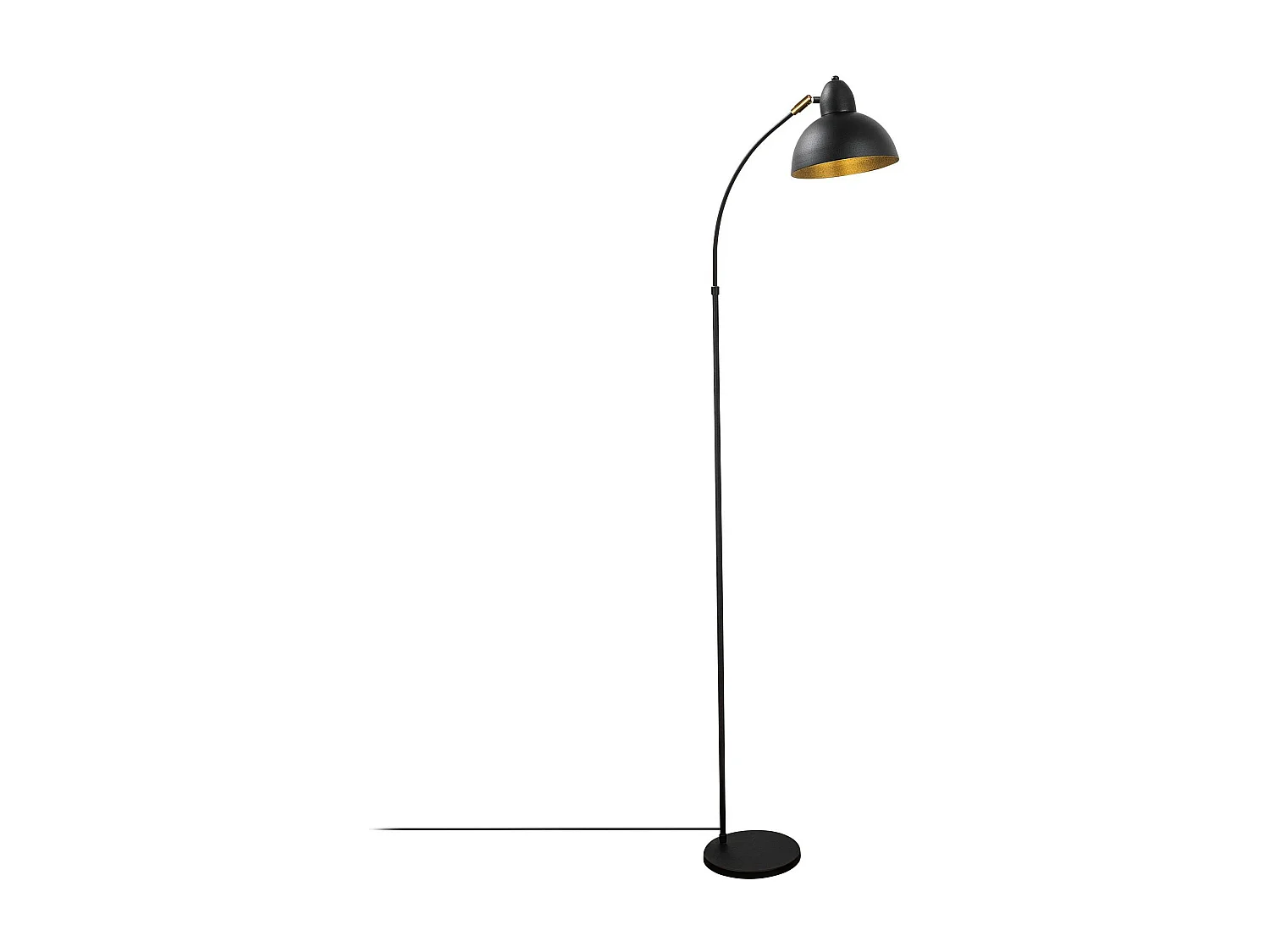 Lampadaire vintage noir & doré avec abat-jour orientable SILE
