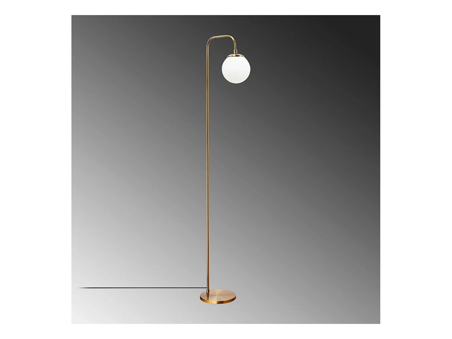 Lampadaire vintage sur tige, 1 globe verre dépoli SIERRE