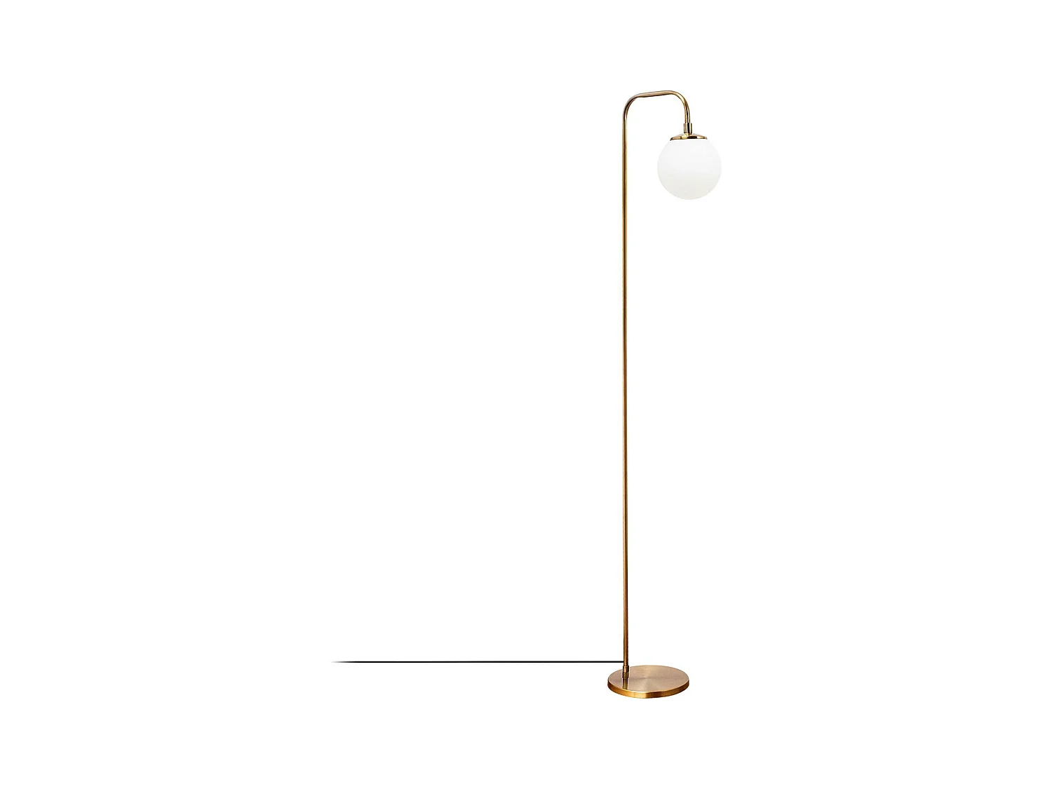 Lampadaire vintage sur tige, 1 globe verre dépoli SIERRE