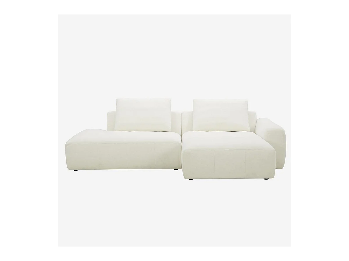 Habitat - Canapé d'angle droit avec lin - Ivoire - Astana