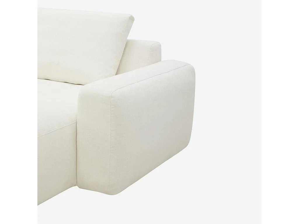 Habitat - Canapé d'angle droit avec lin - Ivoire - Astana