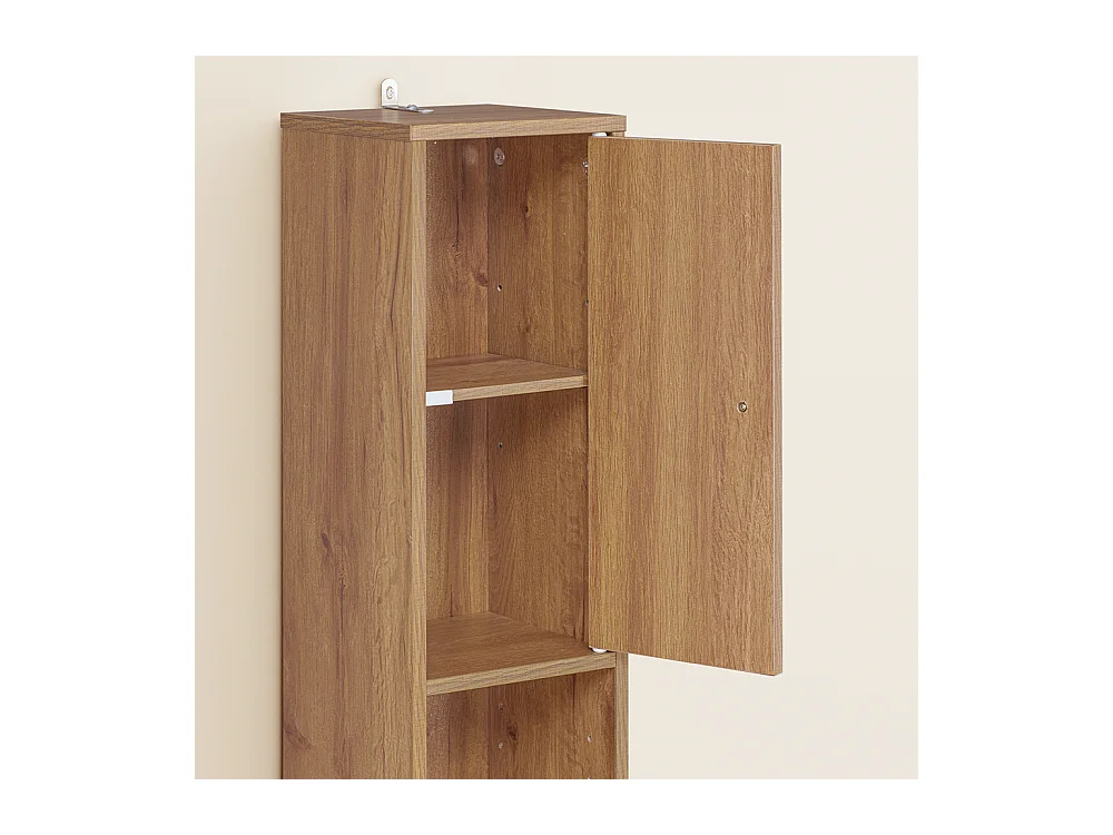 SoBuy wodoodporna szafka łazienkowa z półkami i szufladą, kolor drewna