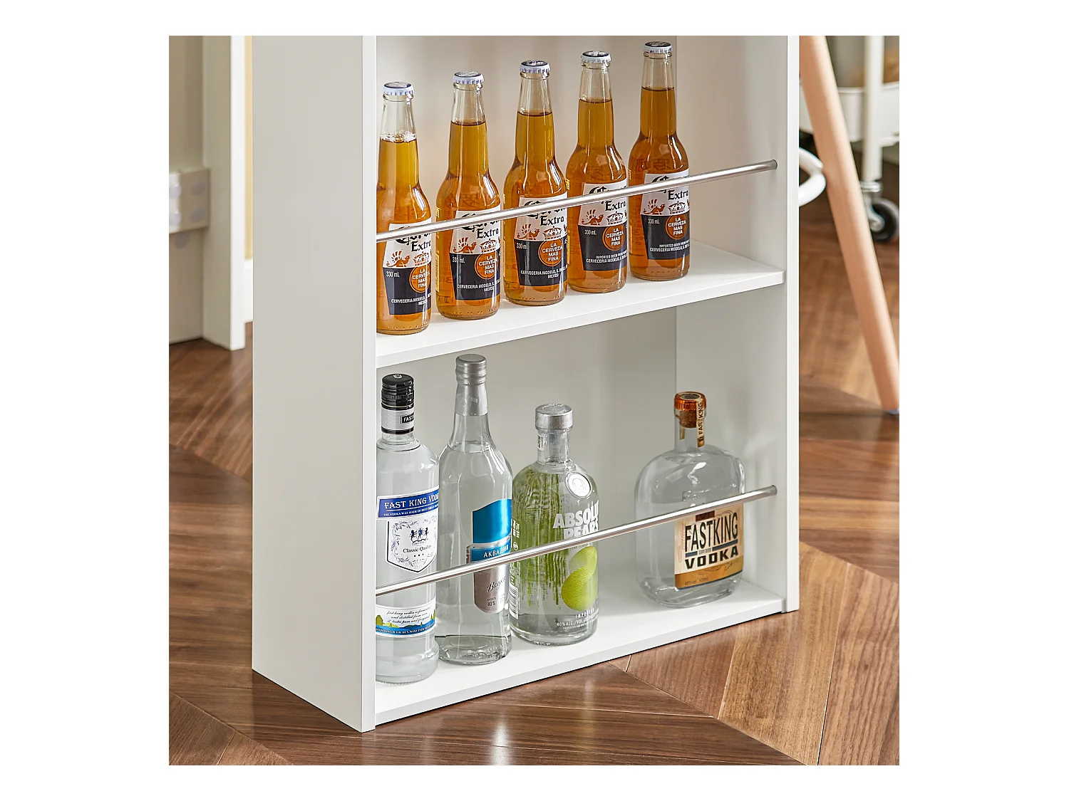 SoBuy Table de Bar Blanche pour Petits Espaces, Cuisine, Salon, Bureau