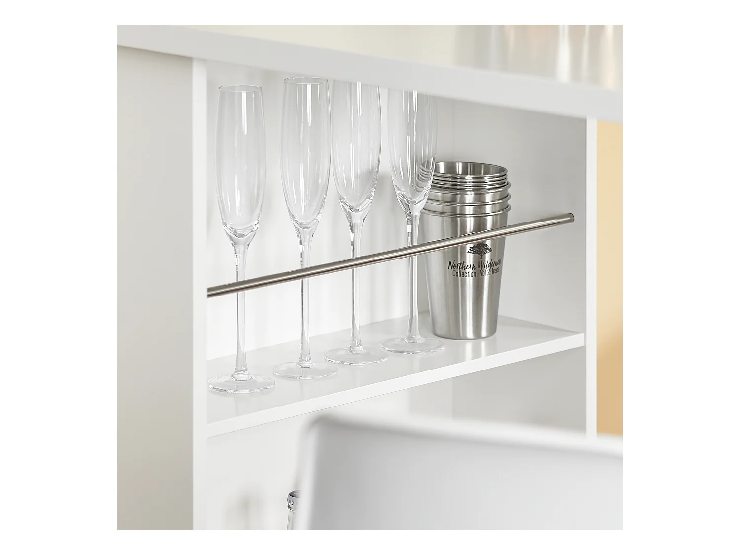 SoBuy Table de Bar Blanche pour Petits Espaces, Cuisine, Salon, Bureau