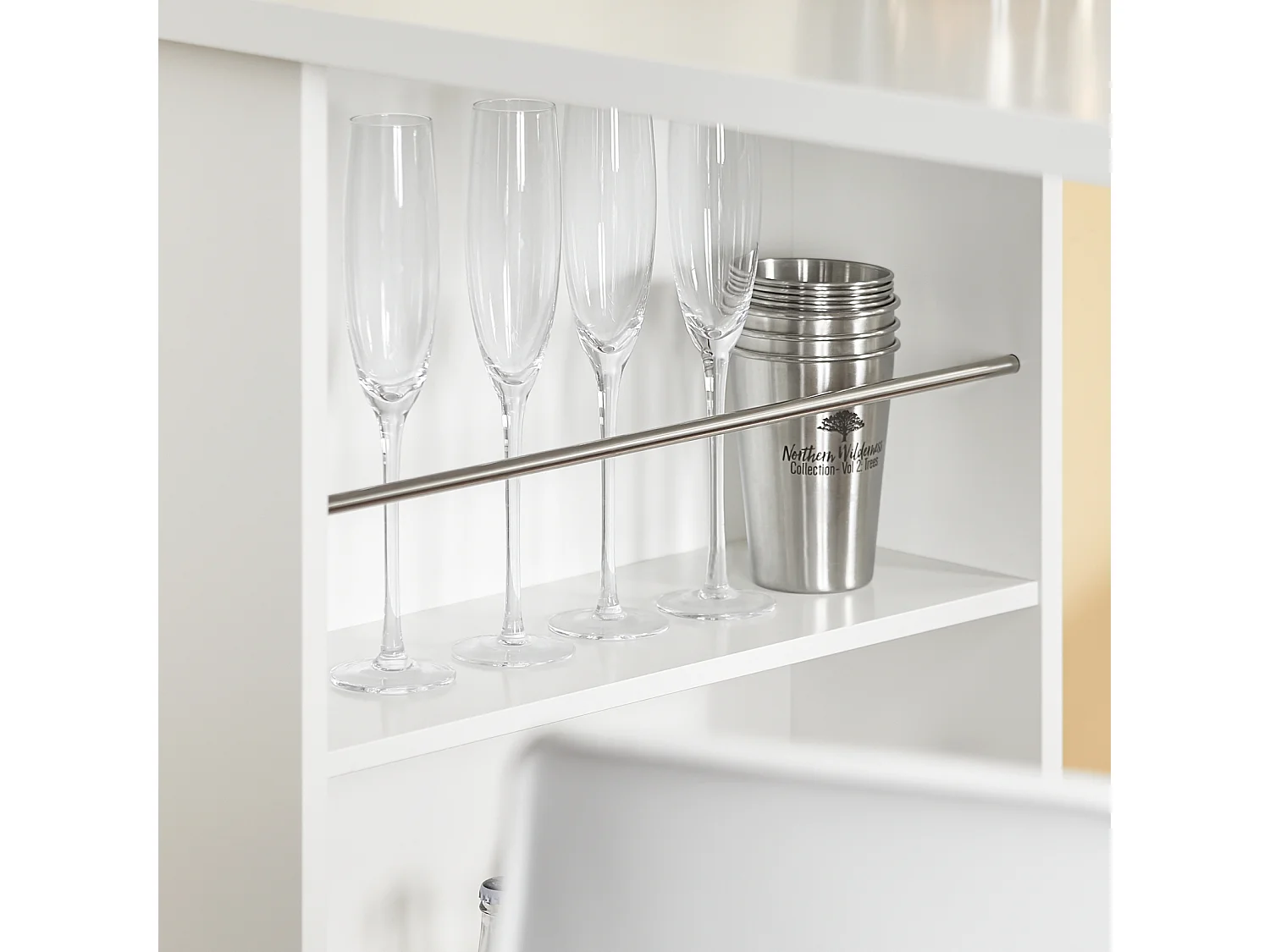 SoBuy Table de Bar Blanche pour Petits Espaces, Cuisine, Salon, Bureau