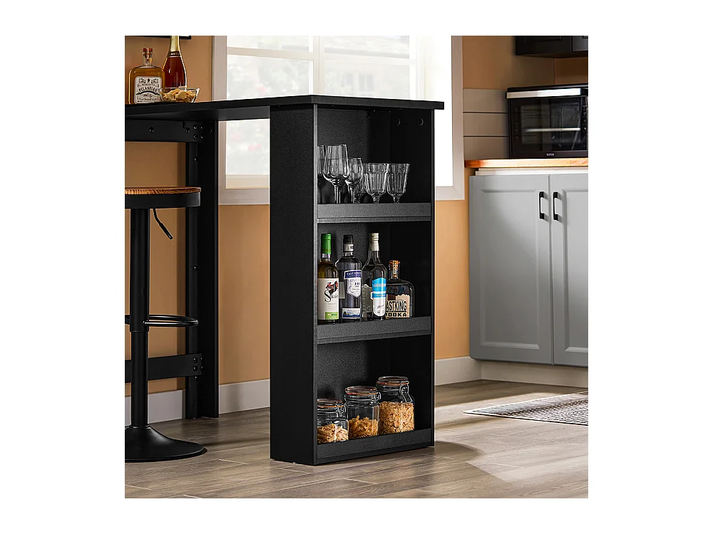 SoBuy Table de Bar Haute Noire pour Cuisine, Salon, Bureau ou Café