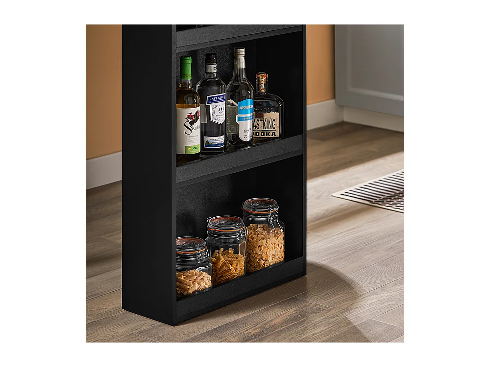 SoBuy Table de Bar Haute Noire pour Cuisine, Salon, Bureau ou Café