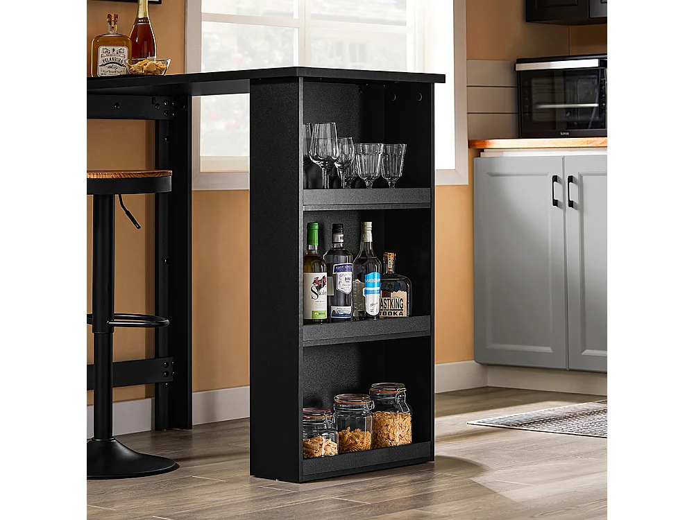 SoBuy Table de Bar Haute Noire pour Cuisine, Salon, Bureau ou Café