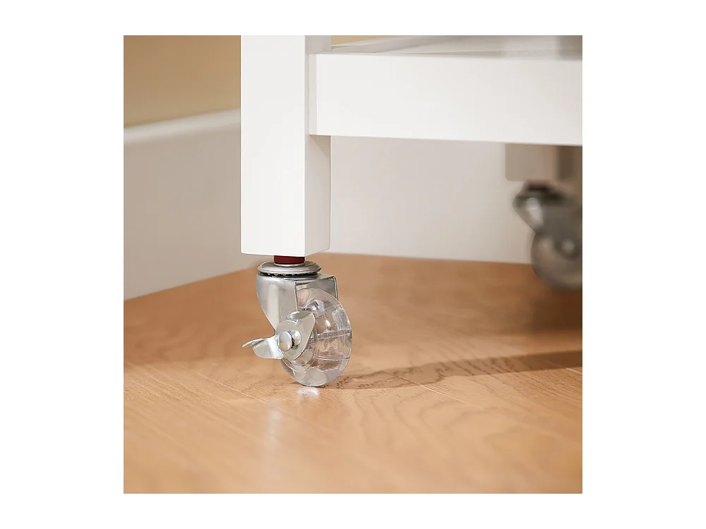 SoBuy Desserte de Cuisine Roulante avec Plateau Inox, Tiroirs et Étagères