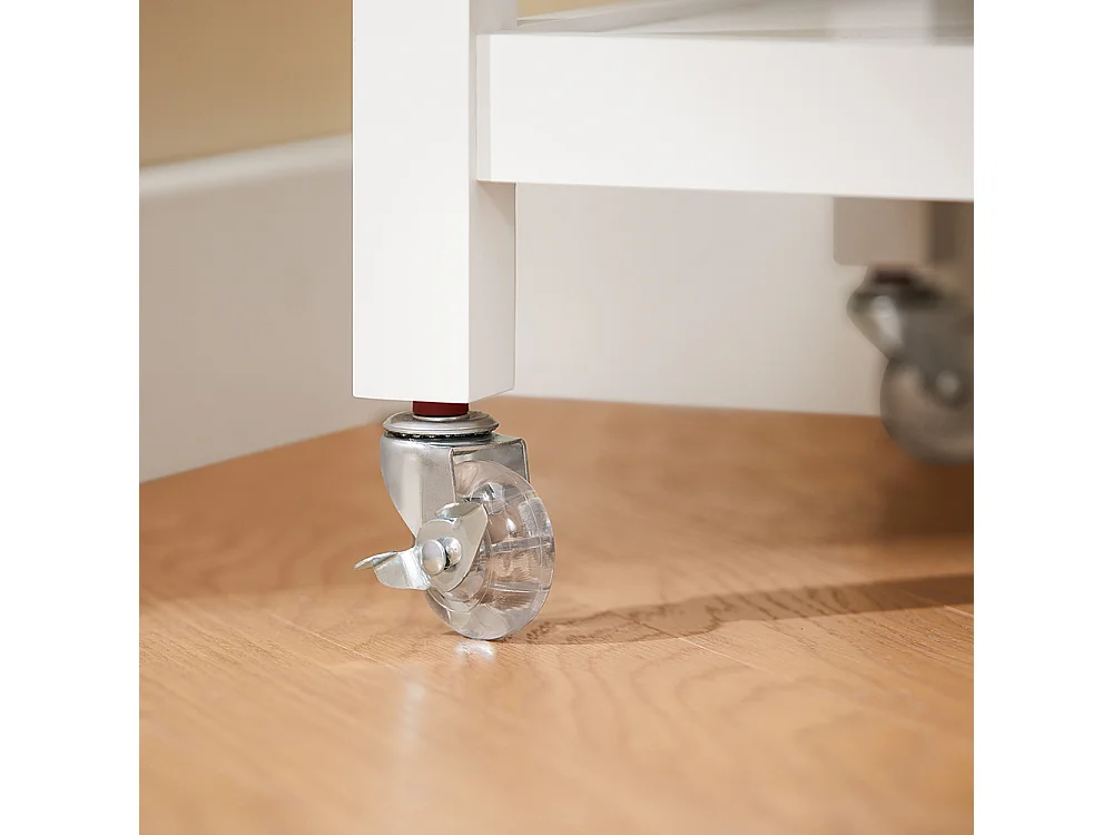 SoBuy Desserte de Cuisine Roulante avec Plateau Inox, Tiroirs et Étagères