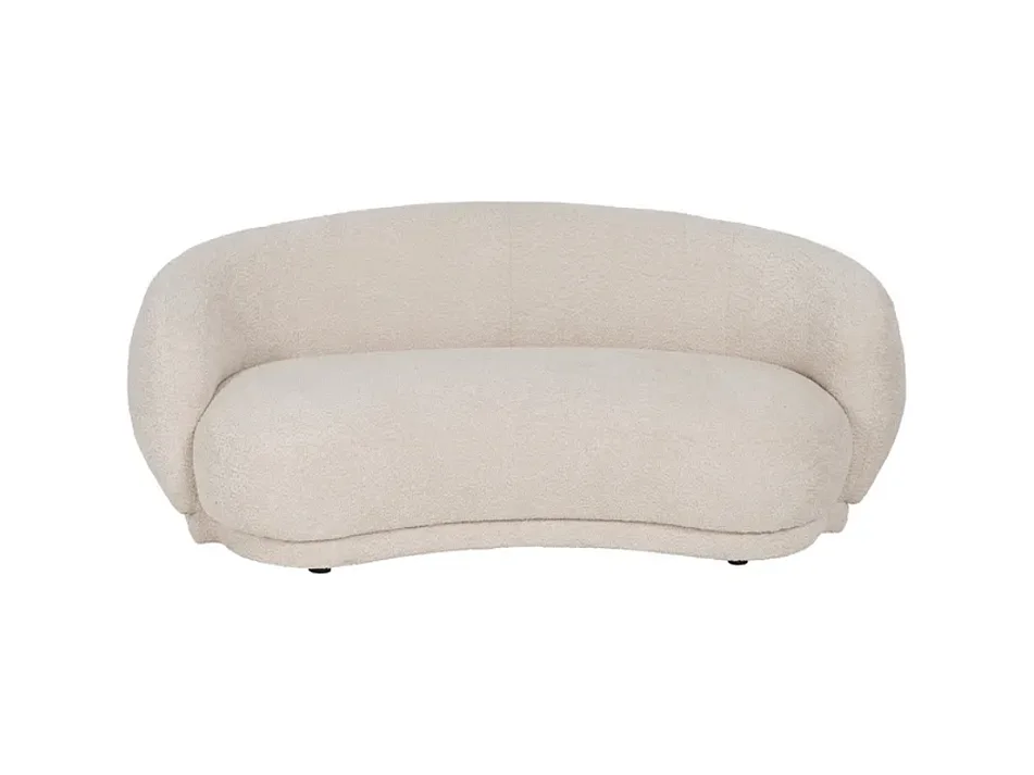 Canapé design 2 places galbé en tissu beige ZEPHIRA