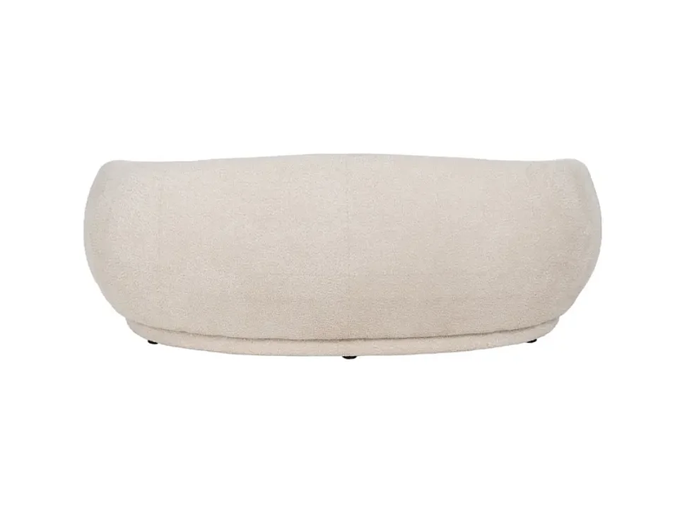 Canapé design 2 places galbé en tissu beige ZEPHIRA