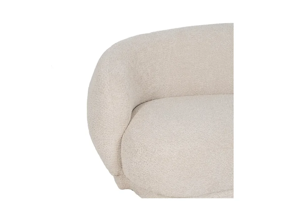 Canapé design 2 places galbé en tissu beige ZEPHIRA