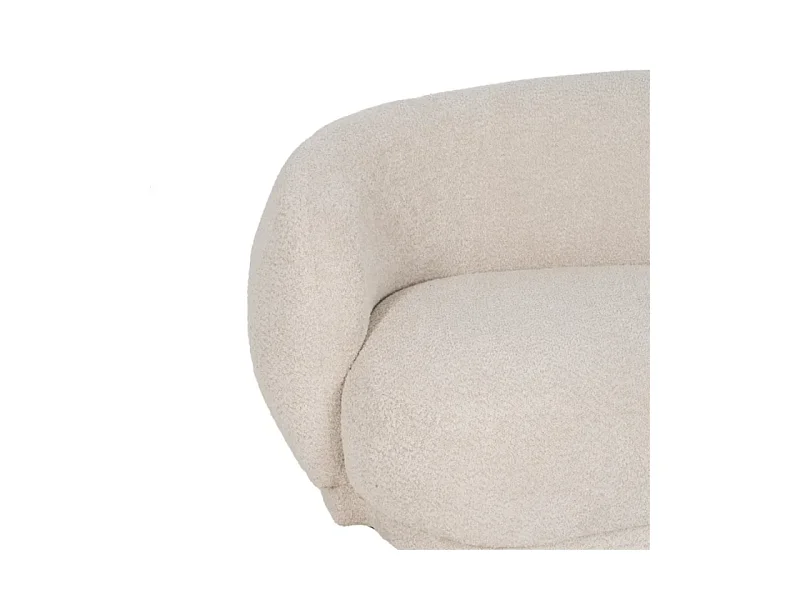 Canapé design 2 places galbé en tissu beige ZEPHIRA