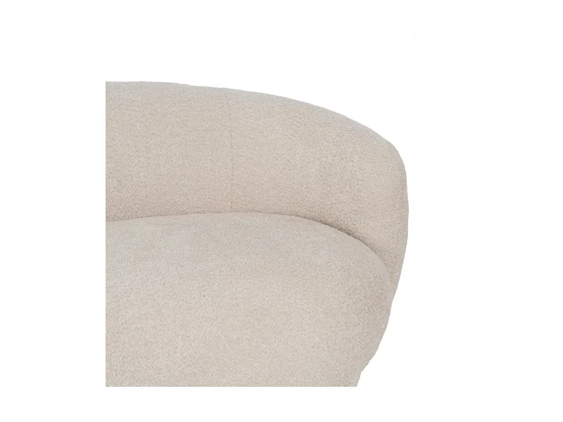 Canapé design 2 places galbé en tissu beige ZEPHIRA